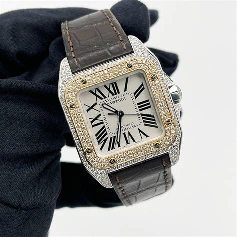 cartier santos for men|cartier santos 100 diamond bezel.